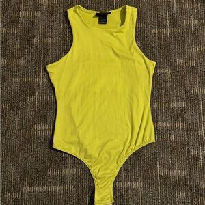 Neon green sleeveless bodysuit